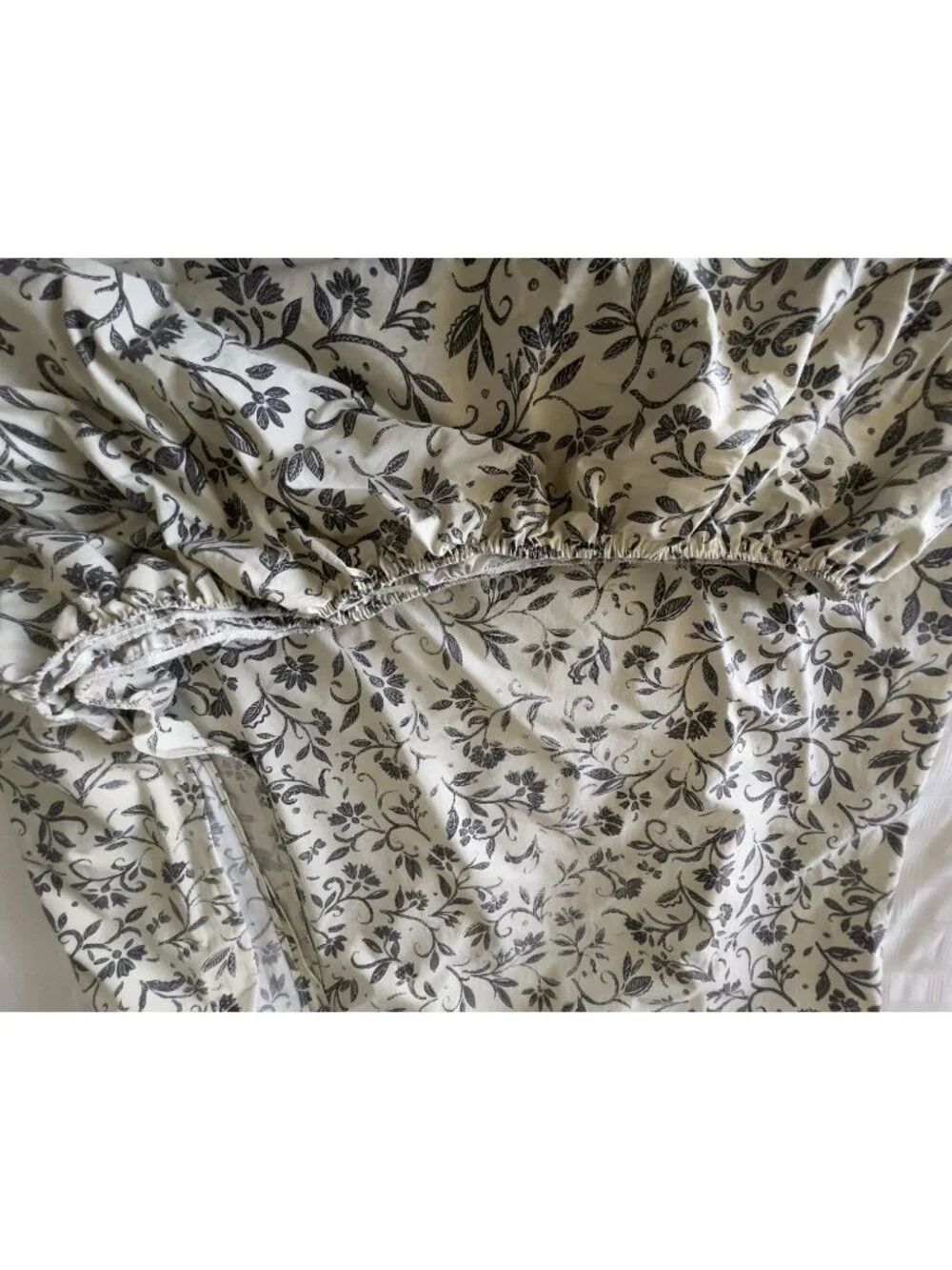 Collier Campbell KING Fitted Sheet 100% Combed Cotton Stencil Flower Made in USA